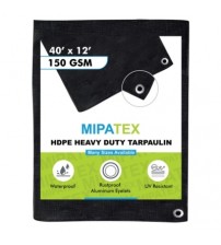 Mipatex Tarpaulin / Tirpal 40 Feet x 12 Feet 150 GSM (Black)